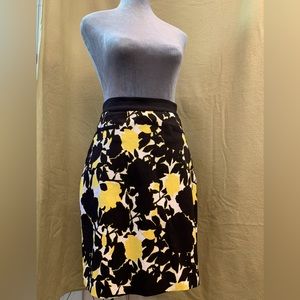 NWT - Margaret M Petite Black Yellow Pencil Skirt